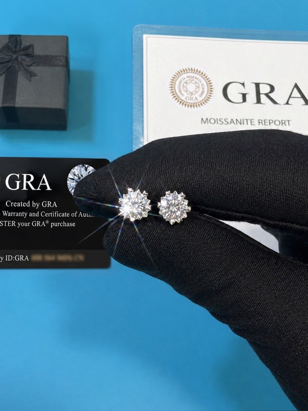 5MM / 0.5CT VVS Moissanite Snowflake Screw Back Stud Earrings 925 Silver & GRA